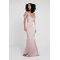 Missguided BRIDESMAID SATIN OFF SHOULDER MAXI DRESS WITH TRAIN Suknia balowa blush pink M0Q21C12Y