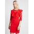 WAL G. LACE SLEEVE RUFFLE DETAIL DRESS Sukienka koktajlowa red WG021C084