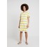 Benetton STRIPED DRESS Sukienka z dżerseju white and yellow 4BE21C09O