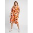 Dorothy Perkins Curve RUFFLE WRAP MIDI DRESS Sukienka letnia orange DP621C0BH