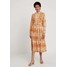 Topshop ZEBRA PLEATED DRESS Długa sukienka marigold TP721C12V