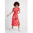 Warehouse BAMBOOZLE PRINT OPEN BACK MIDI DRESS Sukienka letnia red WA221C0JZ
