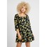 Simply Be SQUARE NECK TEA DRESS Sukienka koszulowa black/yellow SIE21C02F