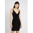 Missguided TWIST SLINKY RUCHED MIDI DRESS Sukienka letnia black M0Q21C18N
