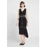 Warehouse STATEMENT BUTTON DETAIL DRESS Sukienka dzianinowa black / white / blue WA221C0IG