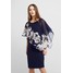 Wallis Petite LEOPARD FLORAL OVERLAYER DRESS Sukienka z dżerseju dark blue WP021C05R