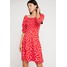 Dorothy Perkins FLORAL GYPSY SHIRRED DRESS Sukienka z dżerseju red DP521C1X2