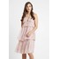 NA-KD KAE SUTHERLAND DEEP V NECK LAYERED MIDI DRESS Sukienka letnia light pink NAA21C04N