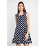 Dorothy Perkins RUCHED STRAP SPOT FIT AND FLARE Sukienka z dżerseju navy DP521C1X6