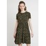 Warehouse LEOPARD PRINT TIERED DRESS Sukienka z dżerseju khaki WA221C0IX