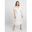 NA-KD GRADUATION DROP SHORT SLEEVE V NECK DRESS Długa sukienka white NAA21C05P