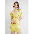 Honey Punch SQUARENECK ROUCHED DRESS Sukienka koktajlowa yellow HOP21C01A