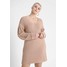 Missguided Plus EXCLUSIVE CURVE V NECK JUMPER DRESS Sukienka dzianinowa nude M0U21C082