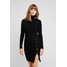 Vero Moda VMABA BUTTON ROLLNECK DRESS Sukienka dzianinowa black VE121C1UA