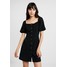 UNIQUE 21 BARDOT MINI DRESS WITH BUTTONS Sukienka koszulowa black UNK21C007