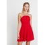 Missguided TWIST FRONT BANDEAU DRESS Sukienka z dżerseju red M0Q21C17D