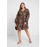 Glamorous Curve V NECK MINI DRESS Sukienka letnia brown GLA21C05O