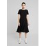 Calvin Klein CAP SLEEVE FLARE HEM DRESS Sukienka z dżerseju black 6CA21C01G