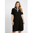 Glamorous Curve ZIP DRESS Sukienka z dżerseju black/white GLA21C06Q