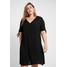 Glamorous Curve WITH TIES V NECK MINI DRESS Sukienka koszulowa black GLA21C05S