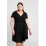 Dorothy Perkins Curve SHORT SLEEVE WRAP DRESS Sukienka z dżerseju black DP621C0C3