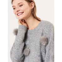 Mohito Luźny sweter z pluszowymi pomponami SC160-09X