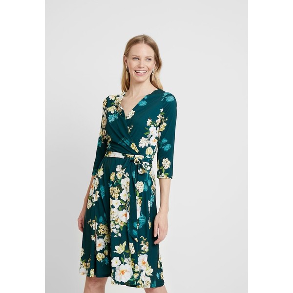 Wallis WINTER BOUQUET DRESS Sukienka z dżerseju forest green WL521C0PY