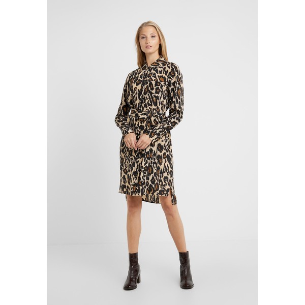 Diane von Furstenberg PRITA Sukienka koszulowa leopard cat sand DF221C026