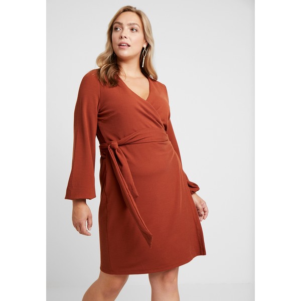 Glamorous Curve WRAP DRESS Sukienka letnia rust brown GLA21C06F