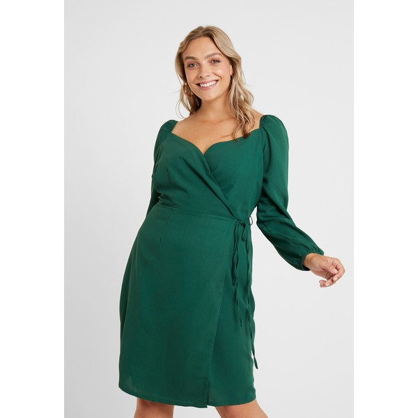Glamorous Curve WRAP DRESS Sukienka letnia dark green GLA21C05V