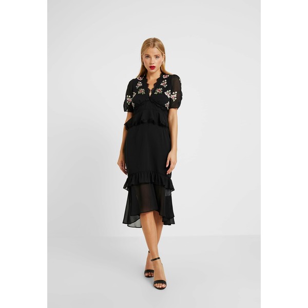 Hope & Ivy Petite PEPLUM WAIST MIDI DRESS WITH Sukienka koktajlowa black HOL21C01D