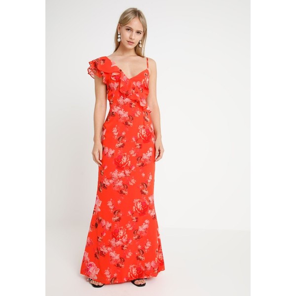 Hope & Ivy Petite SHOULDER DETAIL PRINTED Długa sukienka red HOL21C00A