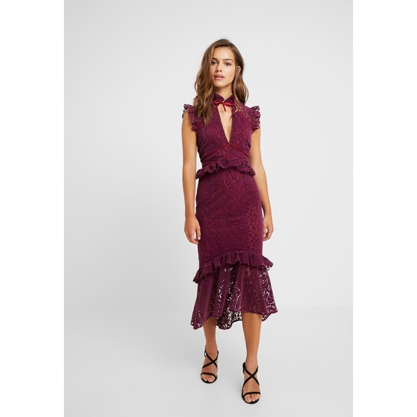 Hope & Ivy Petite PEPLUM DRESS WITH TRIMS Sukienka koktajlowa burgundy HOL21C01B