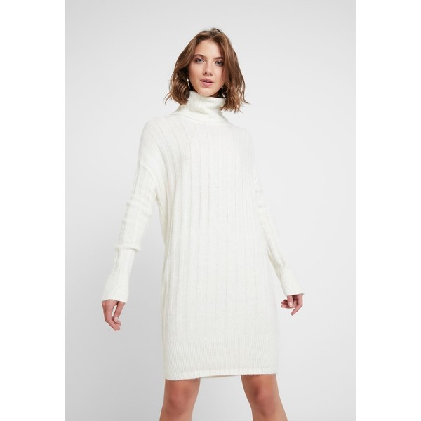 New Look WIDE ROLL NECK DRESS Sukienka dzianinowa cream NL021C12A