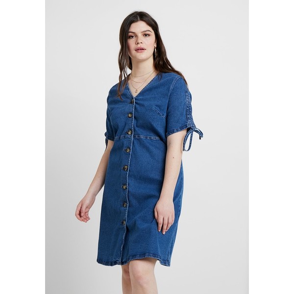 Lost Ink Plus DRESS WITH BUTTON FRONT Sukienka jeansowa blue denim LOA21C05N