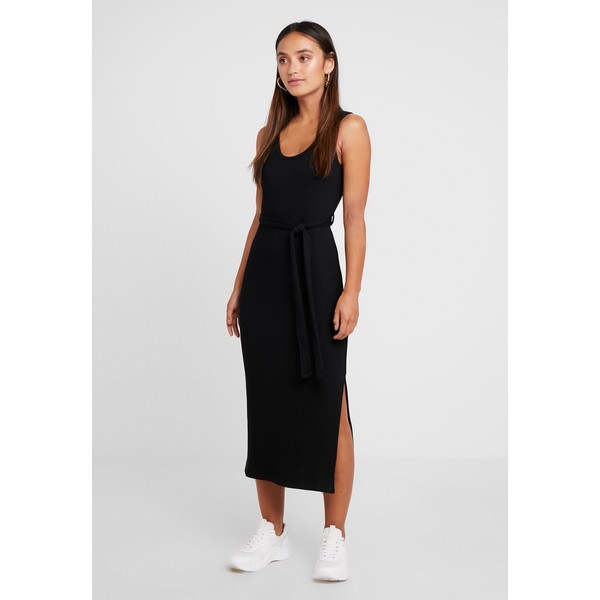 Topshop Petite BELTED COLOUMN Długa sukienka black TQ021C022