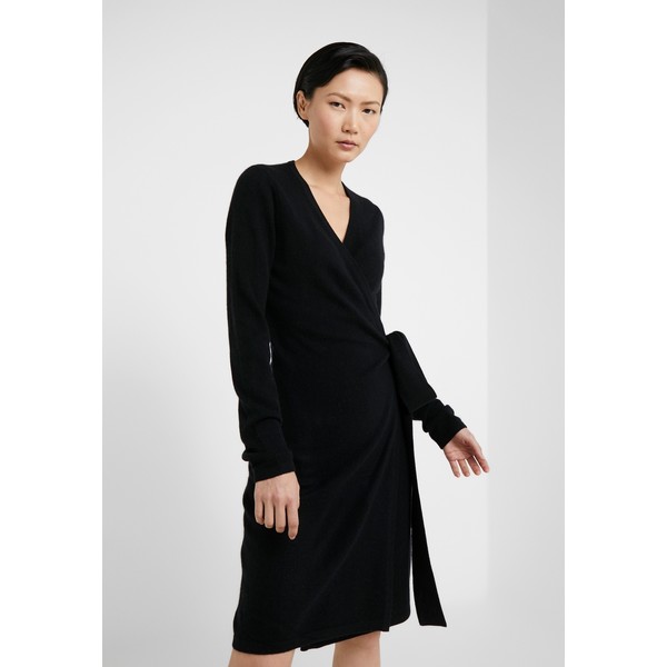 Diane von Furstenberg NEW LINDA WRAP DRESS Sukienka dzianinowa black DF221C02K