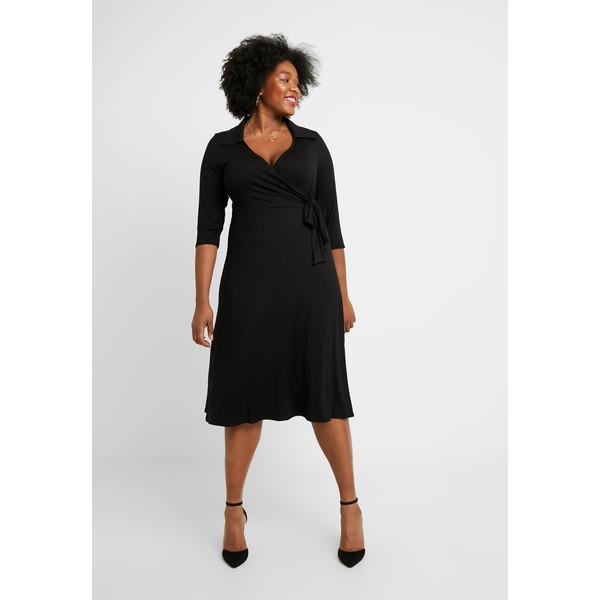 Dorothy Perkins Curve OPEN COLLAR DRESS Sukienka z dżerseju black DP621C0CT