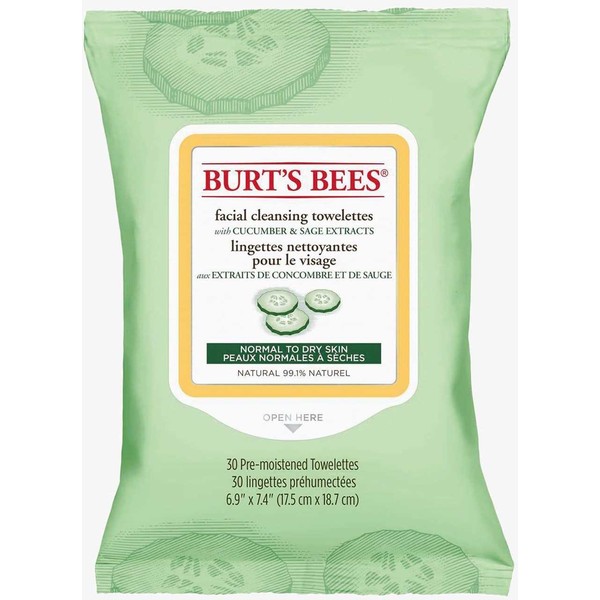 Burt's Bees FACIAL CLEANSING TOWELETTES 30 PACK Oczyszczanie twarzy cucumber BU531G001