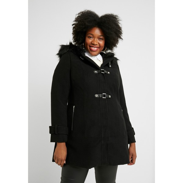 City Chic EXCLUSIVE TAB DETAIL COAT WONDERWALL Krótki płaszcz black CIA21U000