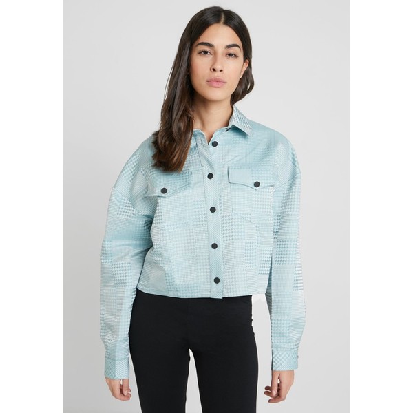 Missguided CHECK DOGTOOTH JACKET Kurtka wiosenna turquoise M0Q21G05A