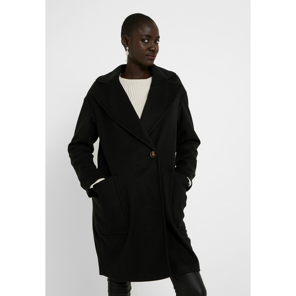 Topshop Tall CARLY BRUSHED Płaszcz wełniany /Płaszcz klasyczny black TOA21U00N