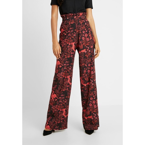 Hope & Ivy Tall TROUSERS RED PRINT Spodnie materiałowe black/red HOM21A001