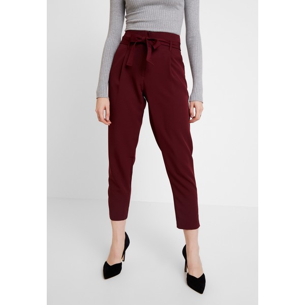 New Look PAPERBAG VICKY TROUSER Spodnie materiałowe burgundy NL021A0G3