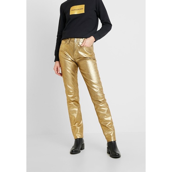 Calvin Klein Jeans HIGH RISE SLIM Jeansy Slim Fit metallic gold C1821A037