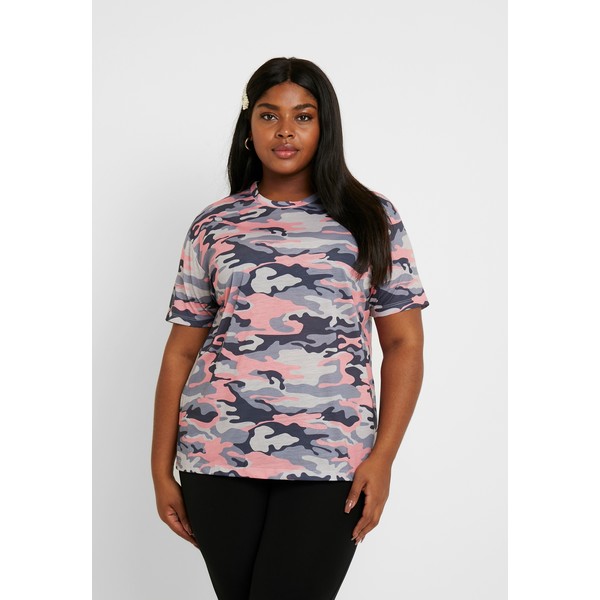 Even&Odd Curvy T-shirt z nadrukiem multicoloured EVB21D01T