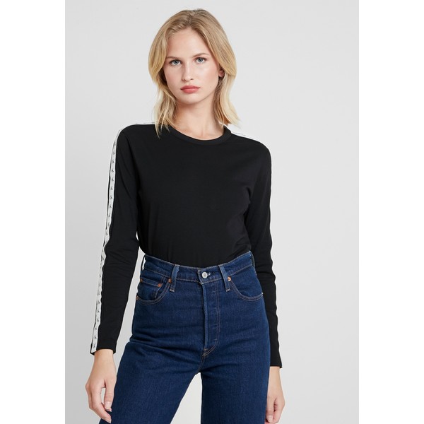 Calvin Klein Jeans MONOGRAM TAPE STRAIGHT TEE Bluzka z długim rękawem black C1821D08G