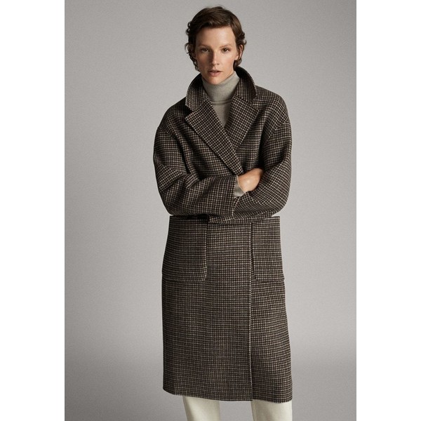 Massimo Dutti MIT KAROMUSTER Płaszcz wełniany /Płaszcz klasyczny brown M3I22T09M