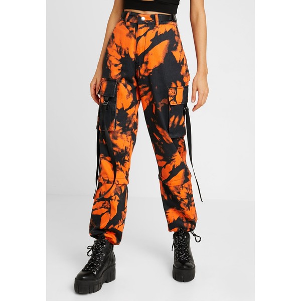 Jaded London TIE DYE DRAWSTRING CARGO TROUSERS Jeansy Relaxed Fit orange JL021A00Y