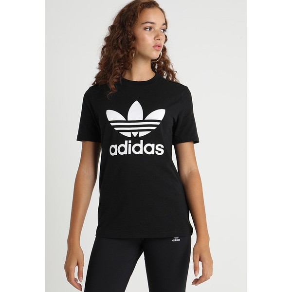 adidas Originals ADICOLOR TREFOIL GRAPHIC TEE T-shirt z nadrukiem black AD121D0HV
